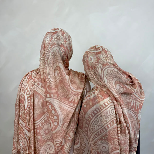 Peach Paisley
