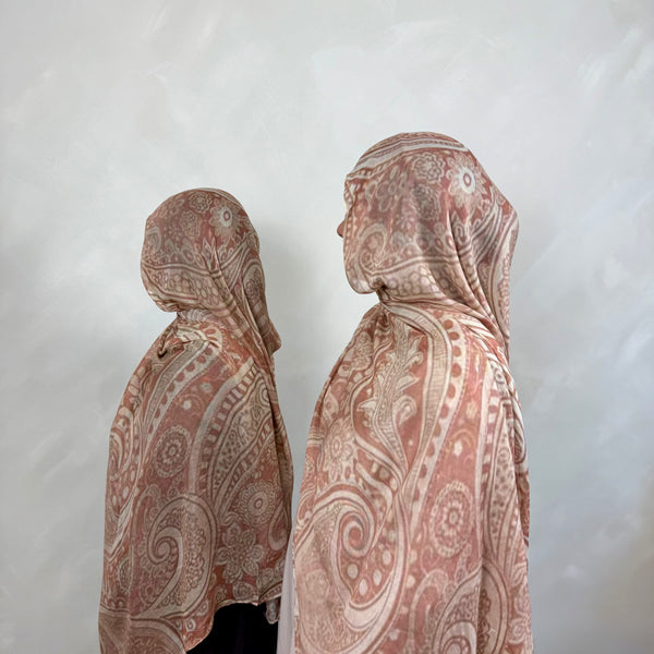 Peach Paisley